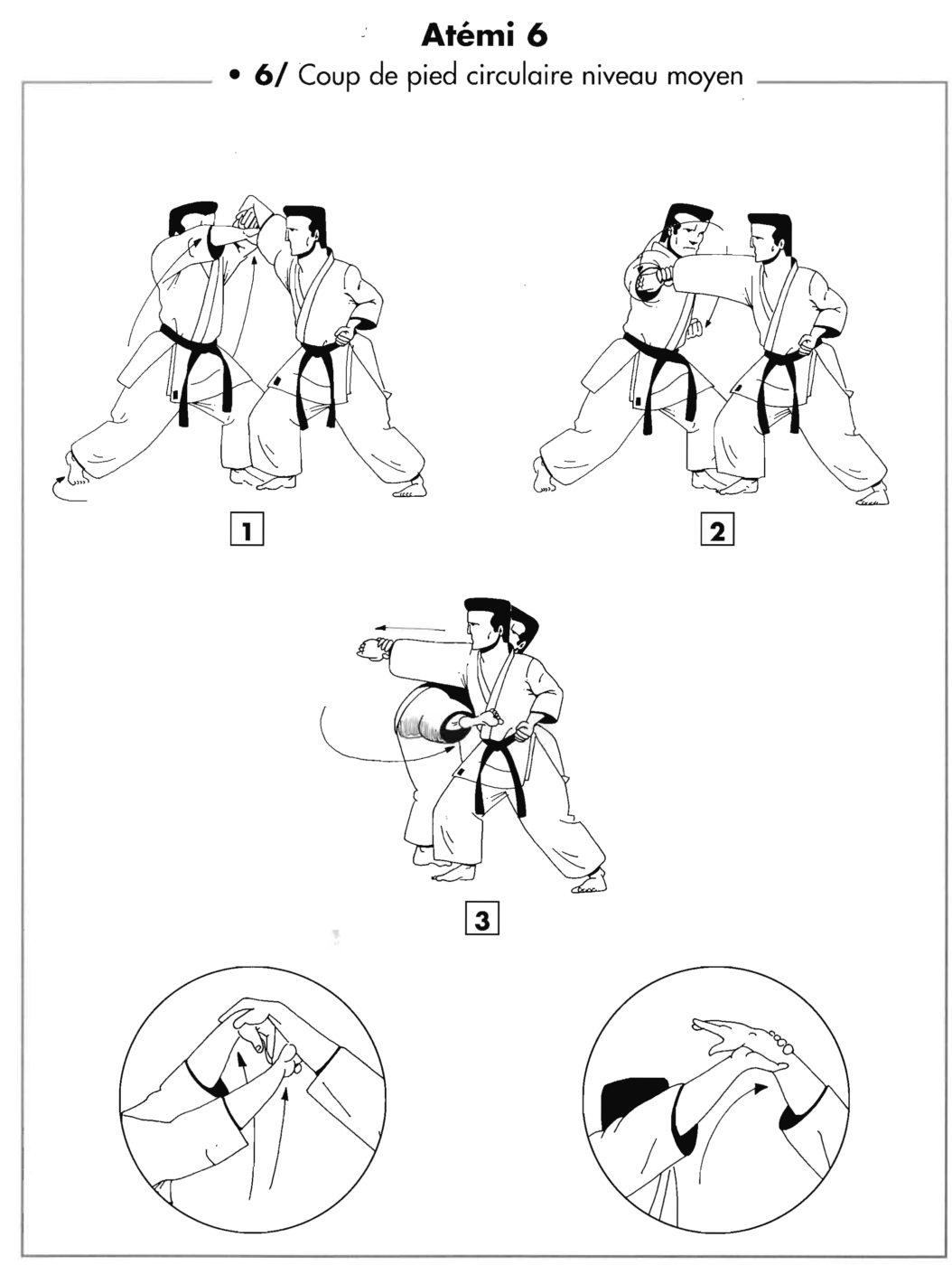 Atemi : chudan mawashi geri – coup de pied circulaire niveau moyen